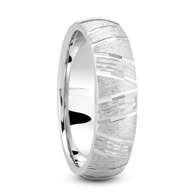 Mens 14KT White Gold Platinum Traditional Wedding Band M631
