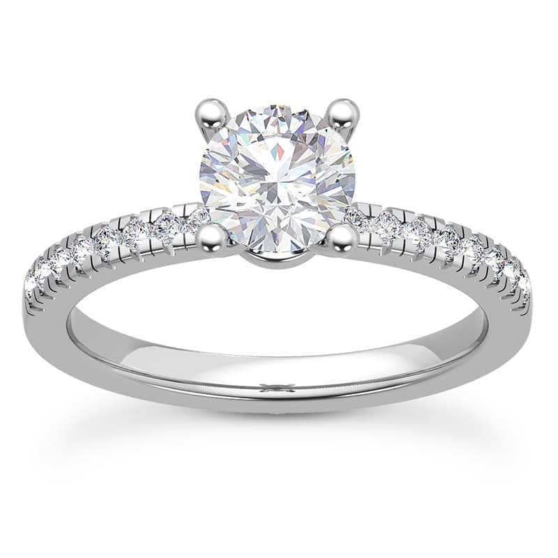 Ladies 14KT White Gold Platinum Engagement Rings ENR9756-1