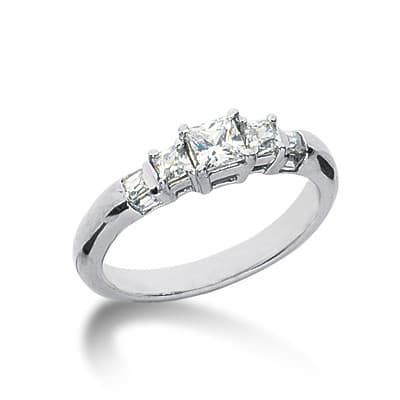 Ladies 14KT White Gold Platinum Fancy Engagement Ring ENR6089