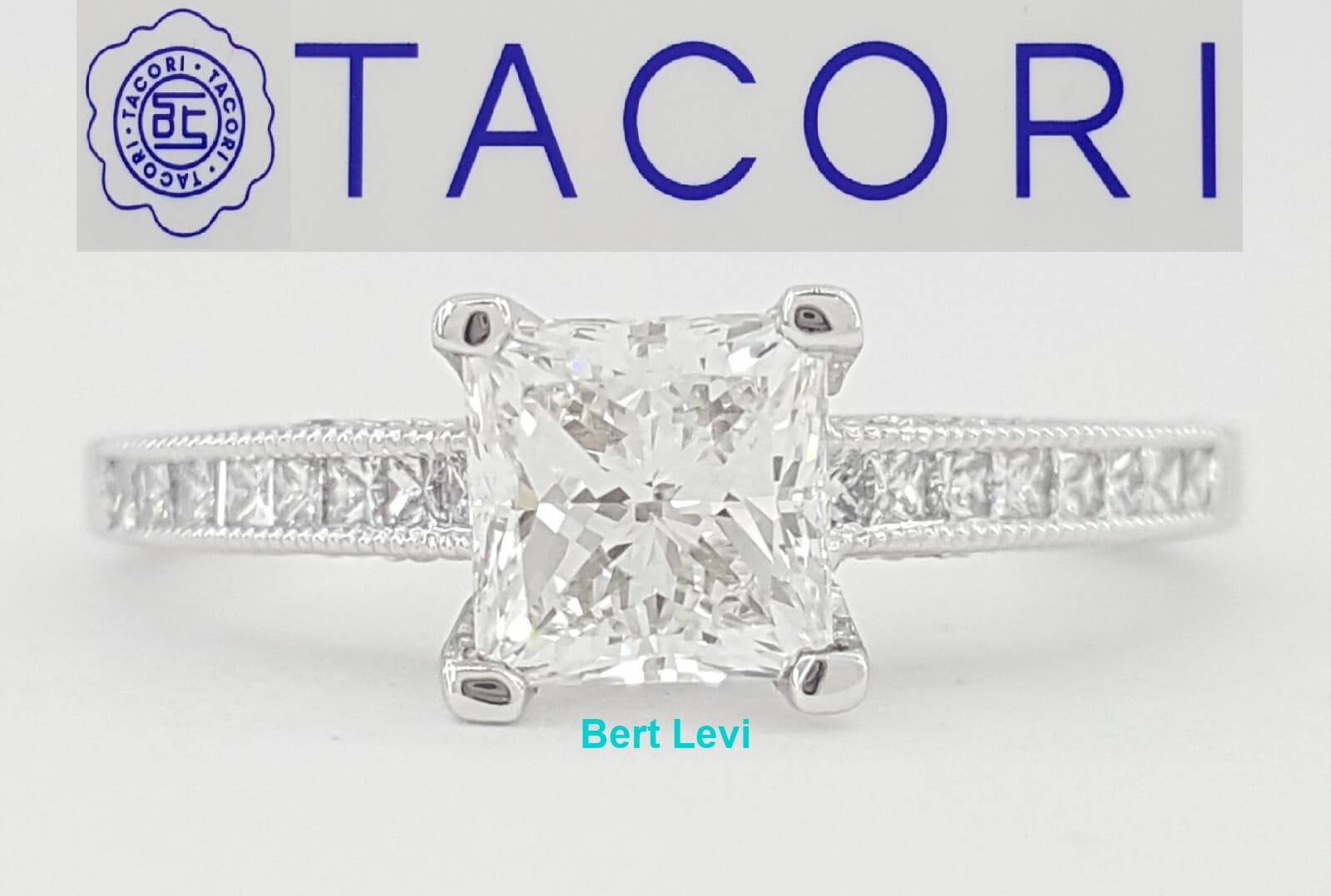 Simply Tacori 2576SM 1.33 ct Princess Cut Diamond 18k White Gold Engagement Ring