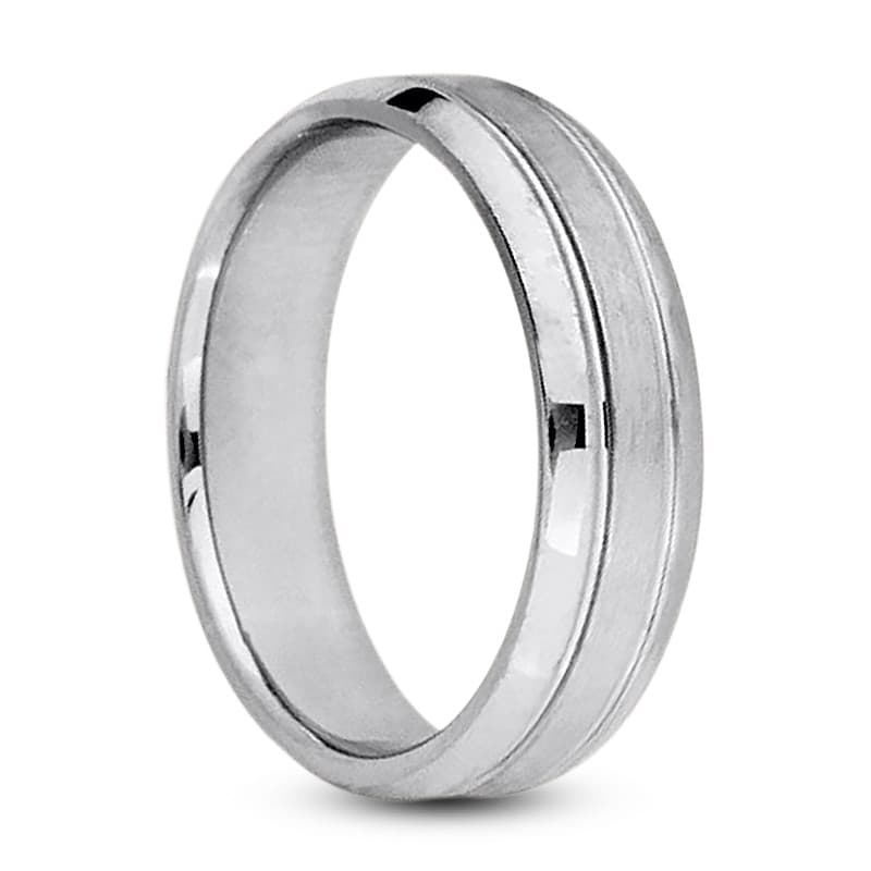 Mens 14KT White Gold Platinum Traditional Wedding Band M189