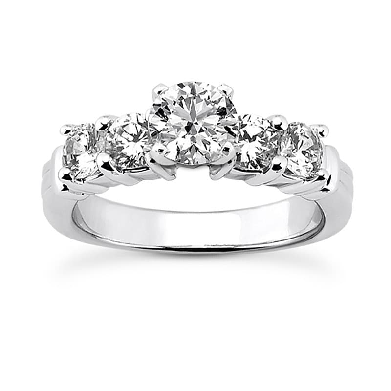 Ladies 14KT White Gold Platinum Fancy Engagement Set ENS661-A