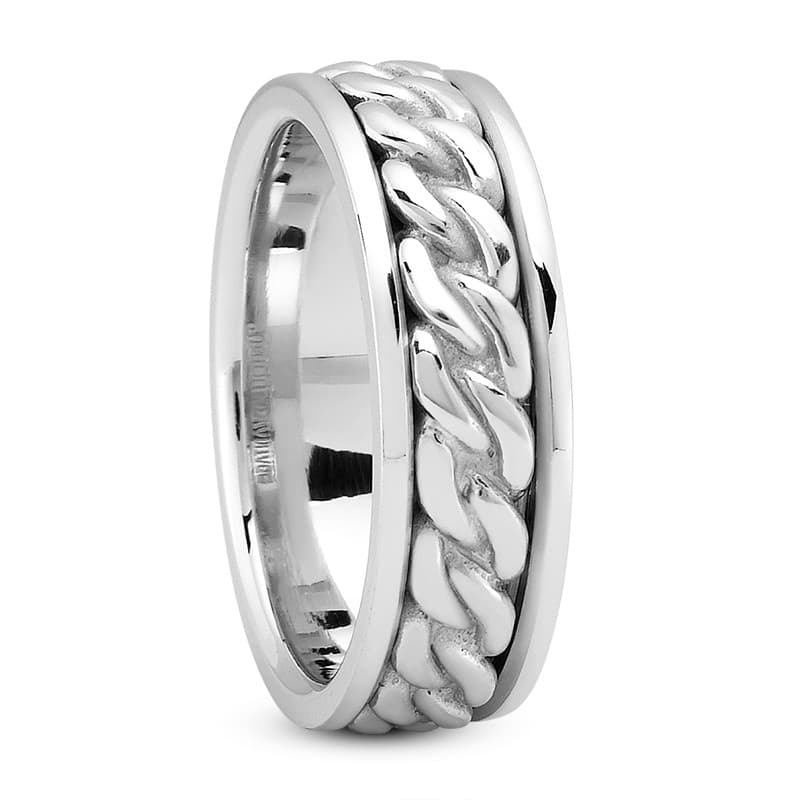 Ladies 14KT White Gold Platinum Traditional Wedding Band HM277
