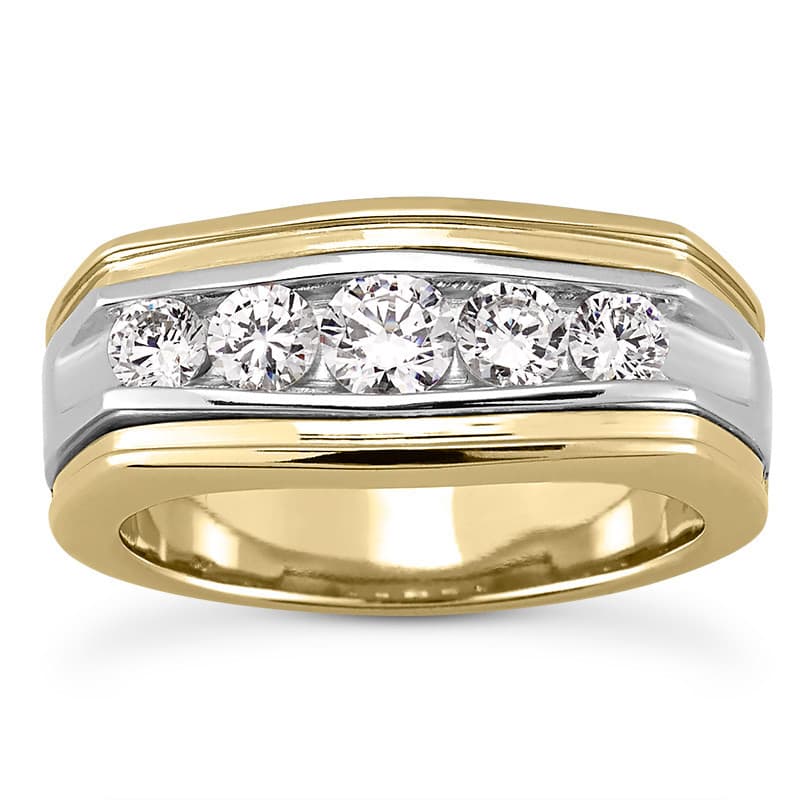 Mens 14KT White Gold Platinum Wedding Band MR1434