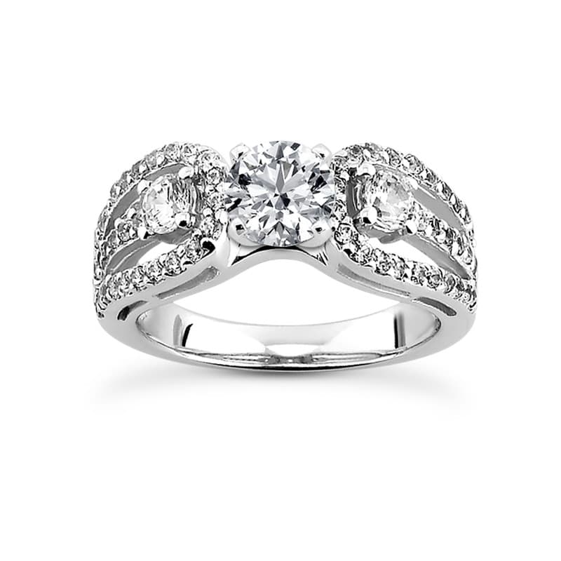 Ladies 14KT White Gold Platinum Fancy Engagement Ring ENR8992