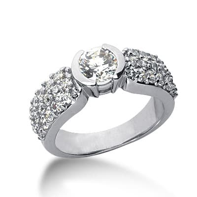 Ladies 14KT White Gold Platinum Fancy Engagement Ring ENR6218