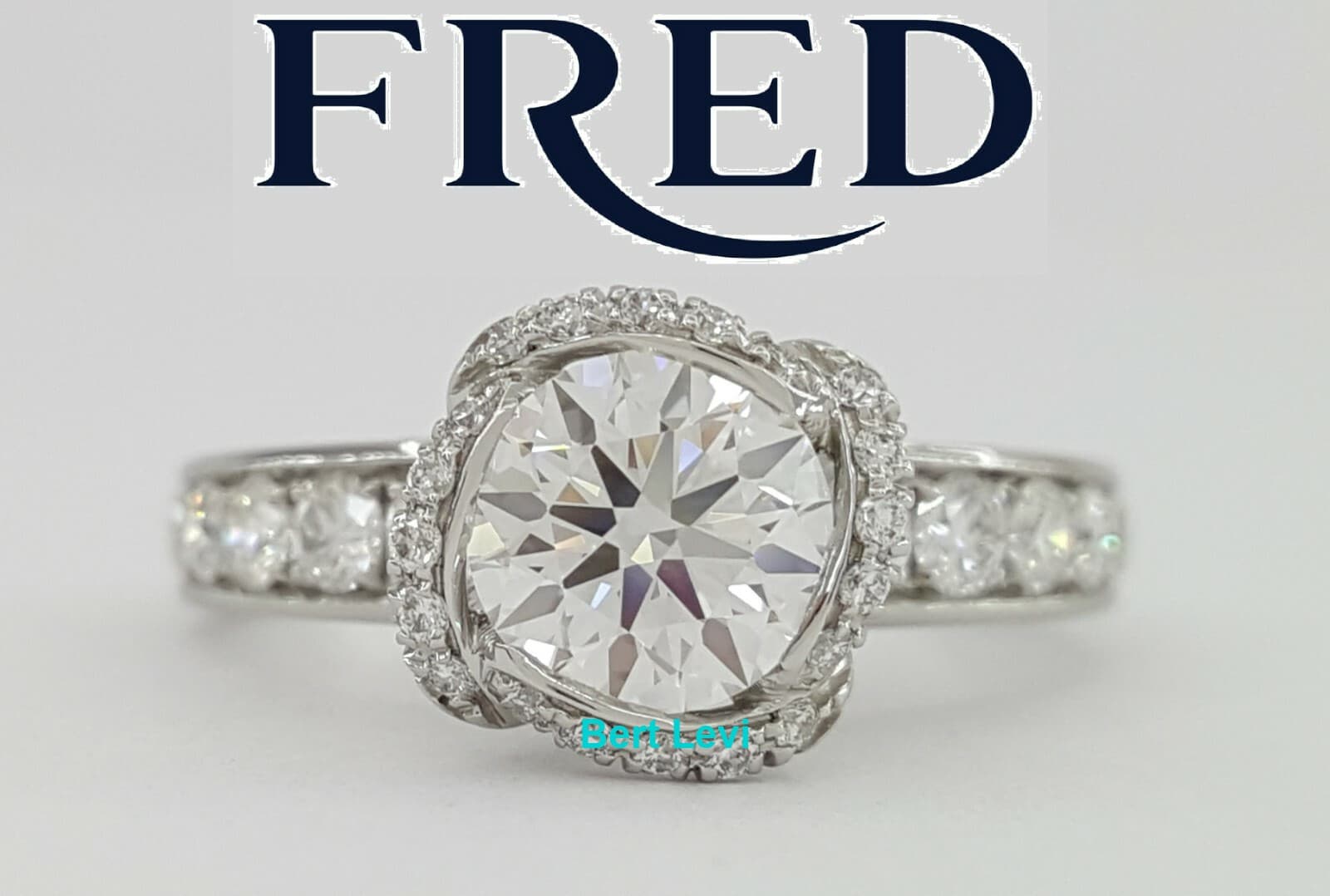 Fred of Paris Fleur Celeste Platinum 1.32ct Round Diamond Engagement Ring D/VVS1