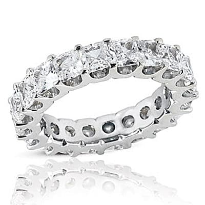 Ladies 14KT White Gold Platinum Eternity Wedding Band EWB428-2.5-4