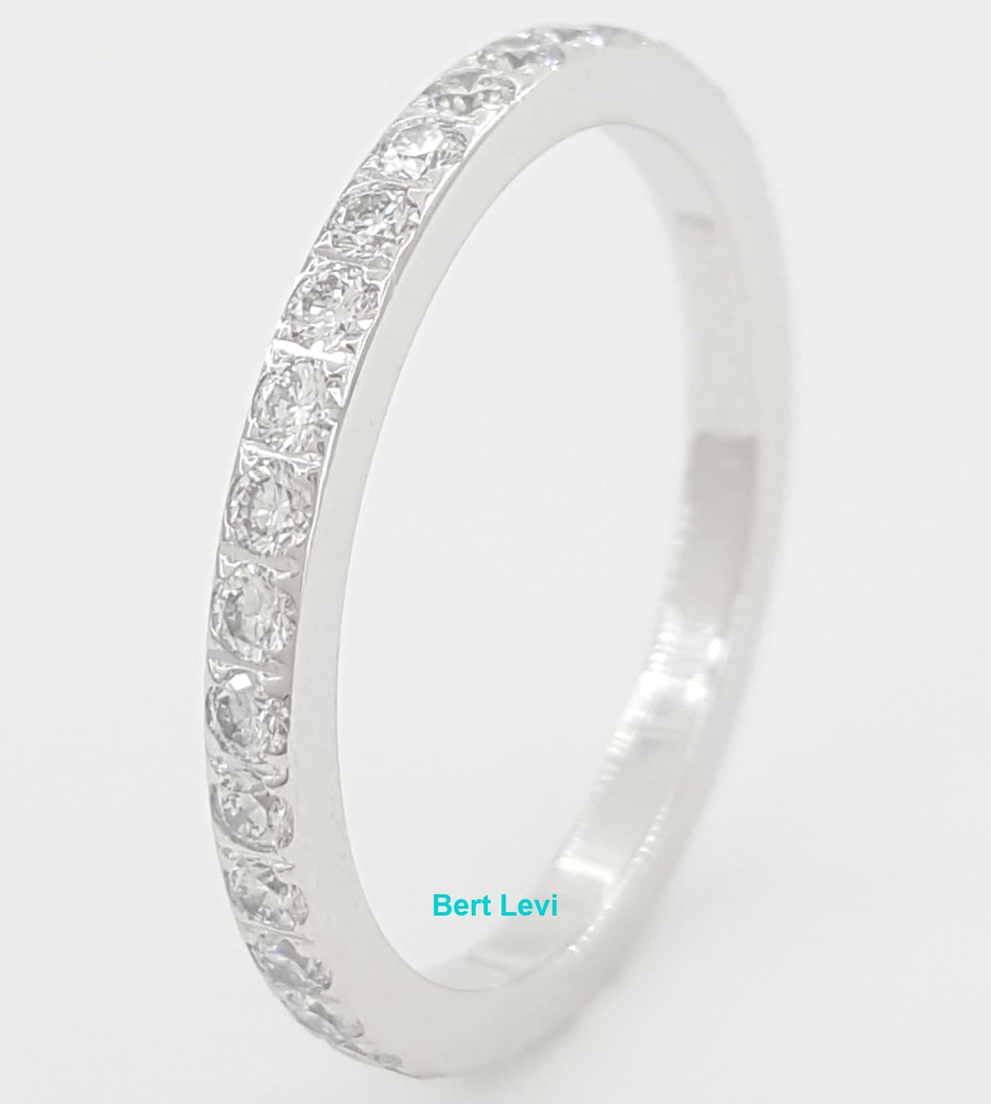 Benchmark Round Diamond Eternity Wedding Band Ring 18k White Gold 2 mm 0.72 ct