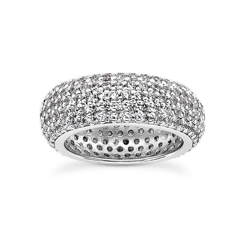 Ladies 14KT White Gold Platinum Eternity Wedding Band EWB355-4