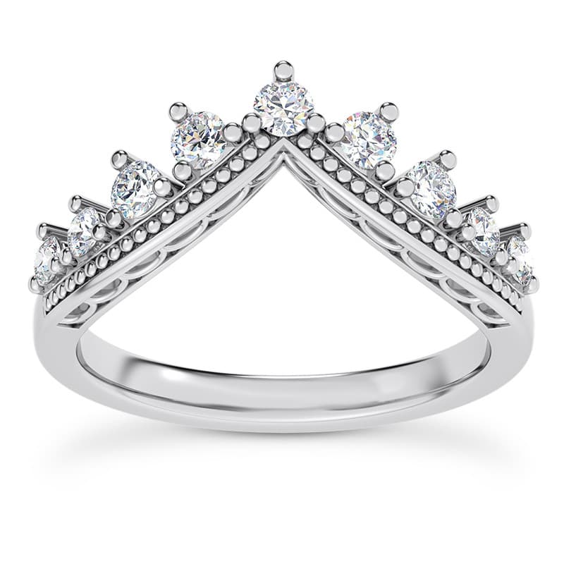 Ladies 14KT White Gold Platinum Diamond Wedding Band WB5478-27