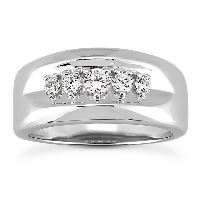 Mens 14KT White Gold Platinum Wedding Band MR1435