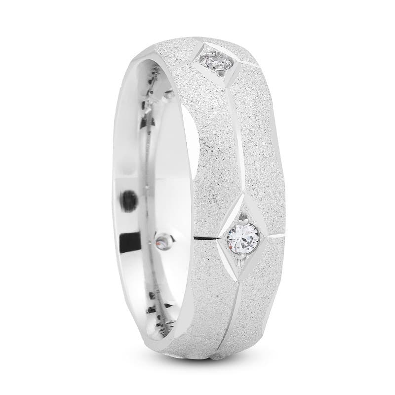 Ladies 14KT White Gold Platinum Traditional Wedding Band DB1255