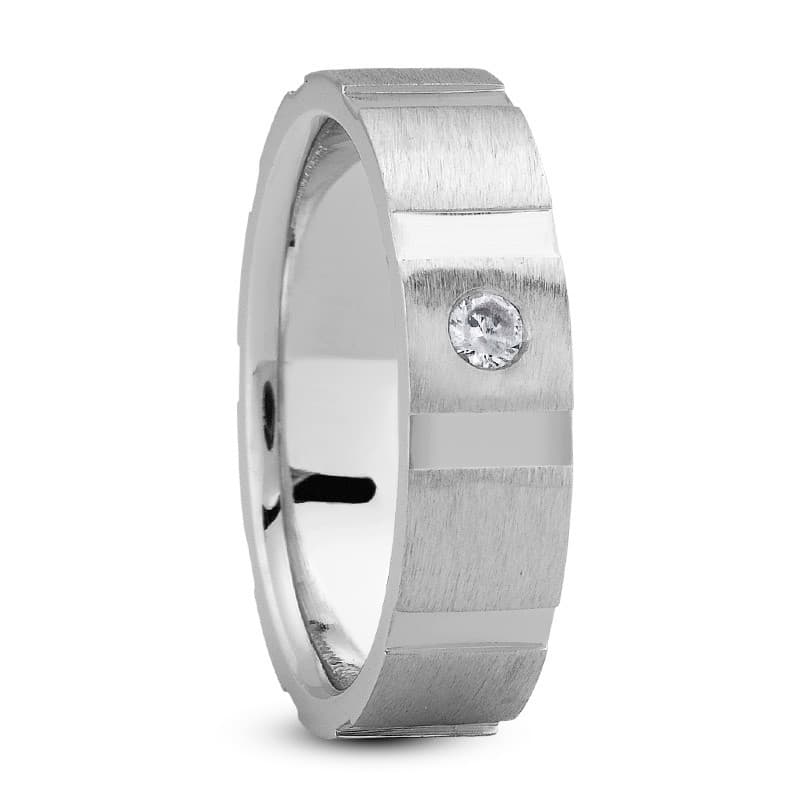 Ladies 14KT White Gold Platinum Traditional Wedding Band DB1025-6-RD