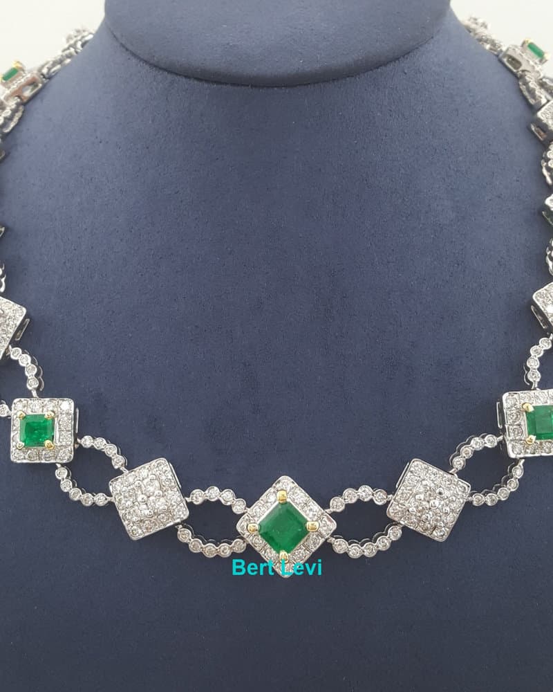 Natural Colombian Emerald & Diamond Necklace 24.9 ct 18k Gold 104.8 Gr Rtl $88K