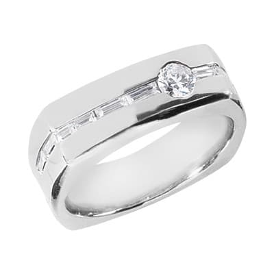 Mens 14KT White Gold Platinum Wedding Band MR1291