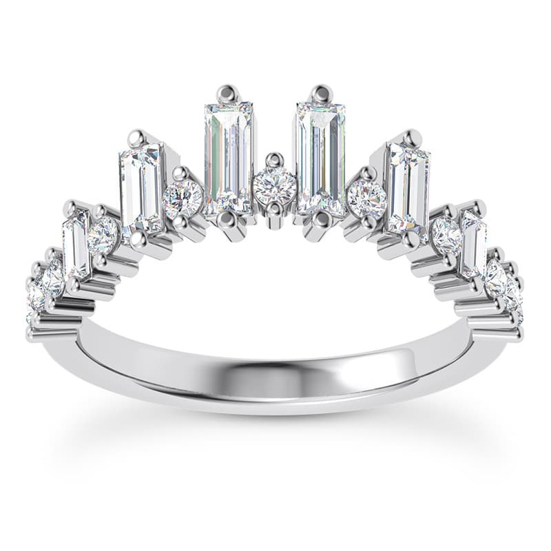 Ladies 14KT White Gold Platinum Diamond Wedding Band WB5467-17