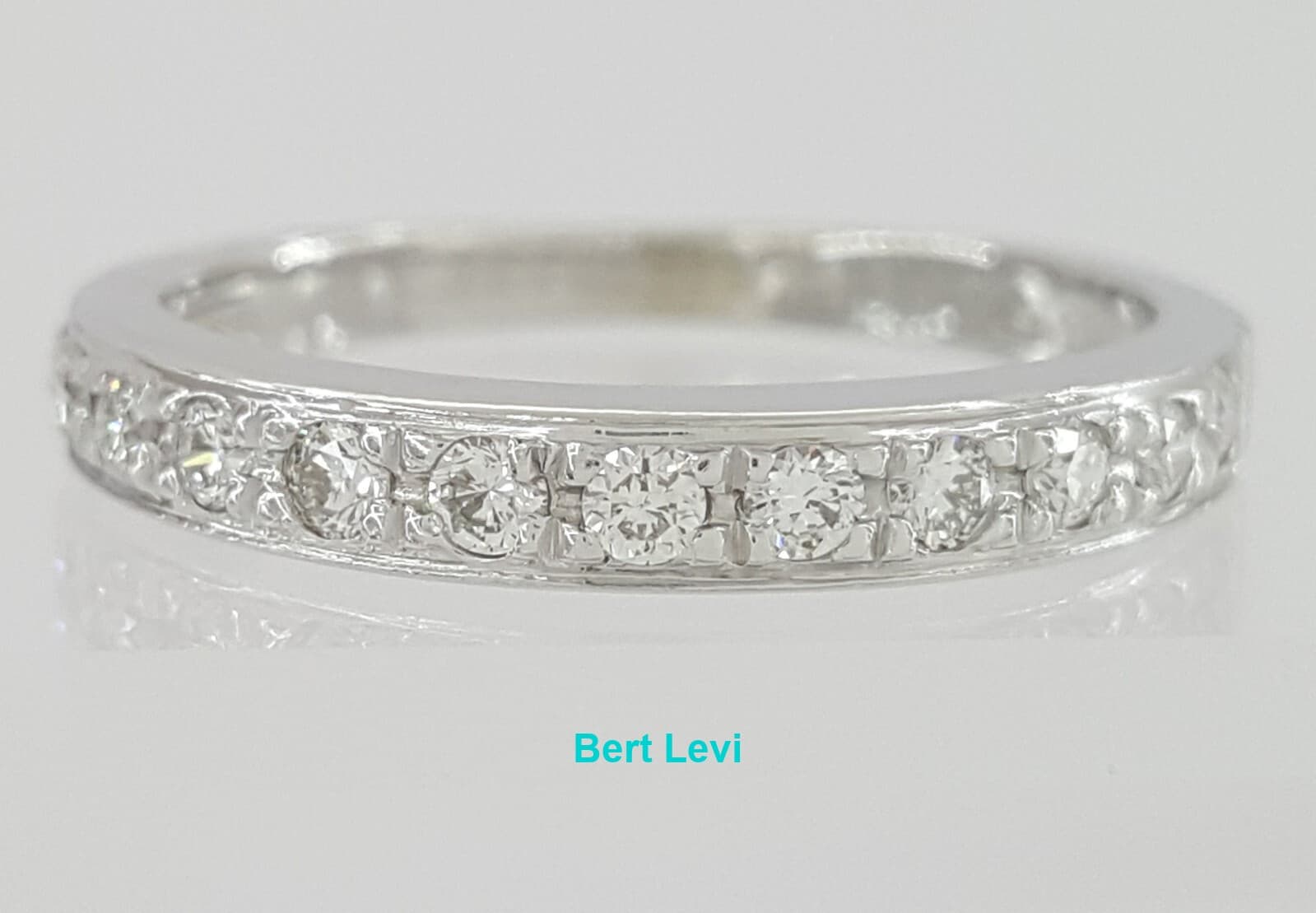 0.25 ct Round Diamond Pave Set Wedding Band Ring 2.8 mm 14K White Gold