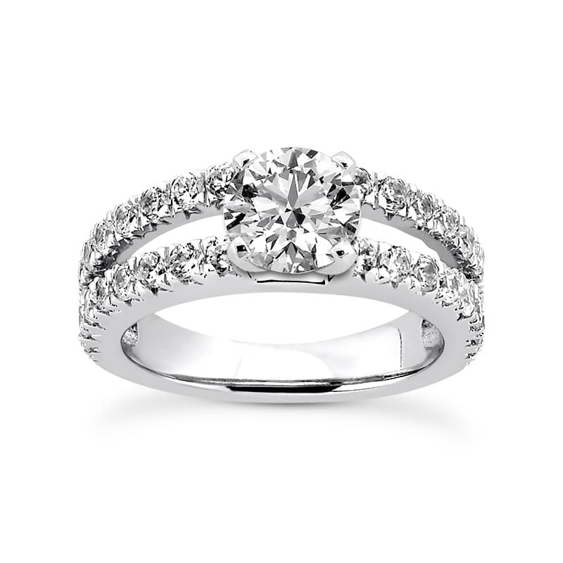 Ladies 14KT White Gold Platinum Fancy Engagement Ring ENR8340
