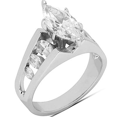 Ladies 14KT White Gold Platinum Fancy Engagement Ring ENR3668