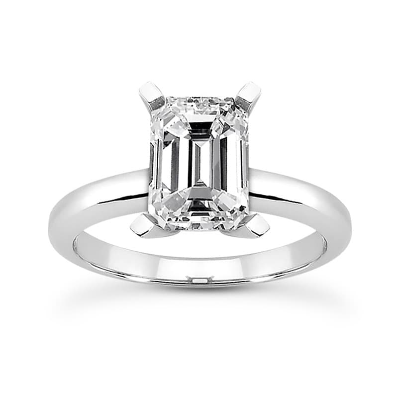 Ladies 14KT White Gold Platinum Solitaire Engagement Set ENS1512-A