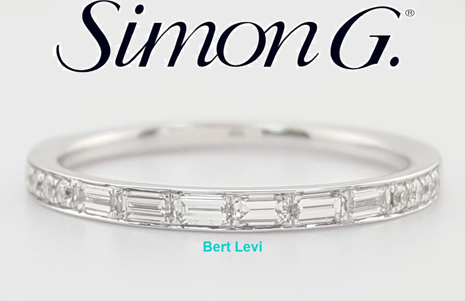 Simon G. Diamond Duchess MR2220 Wedding Band 18k White Gold 0.29 ct Rt $2,200