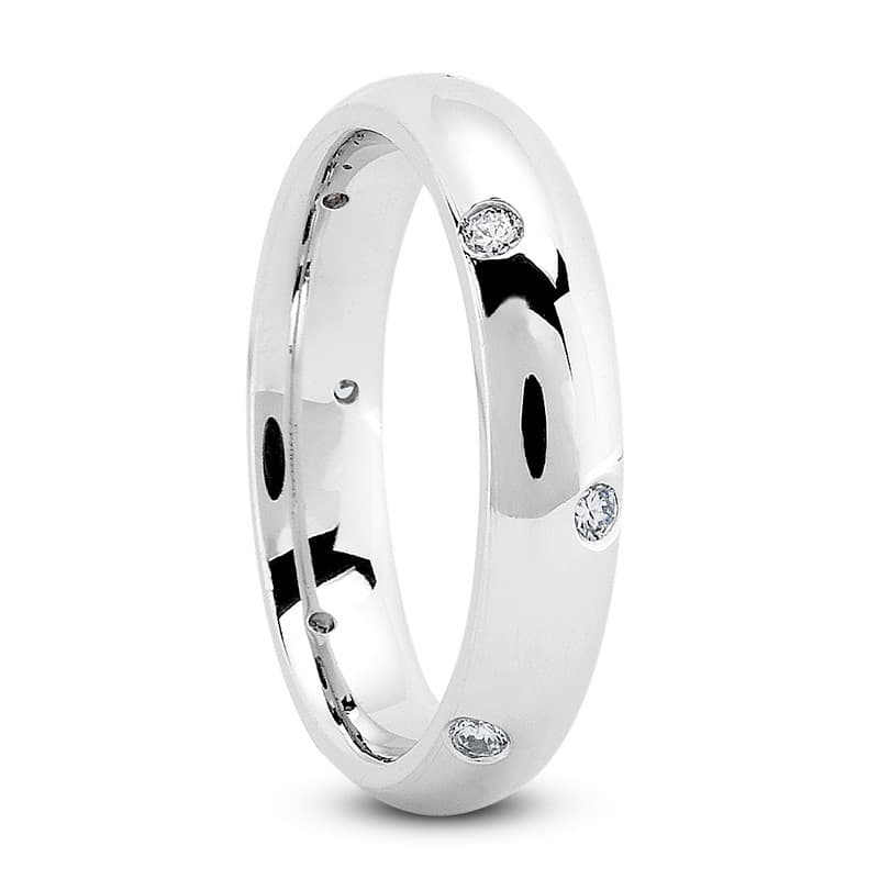 Ladies 14KT White Gold Platinum Traditional Wedding Band DB1320