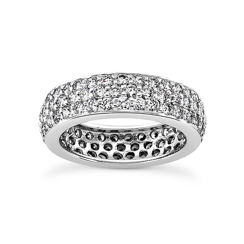 Ladies 14KT White Gold Platinum Eternity Wedding Band EWB416-1.5-4
