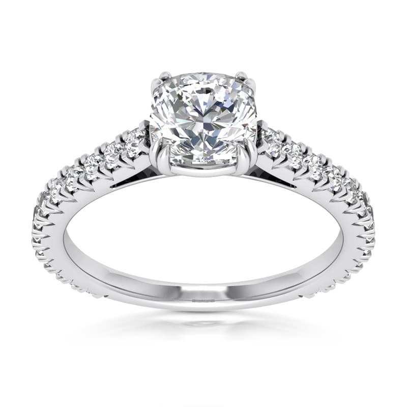 Ladies 14KT White Gold Platinum Fancy Engagement Set ENS2350-5X5-A