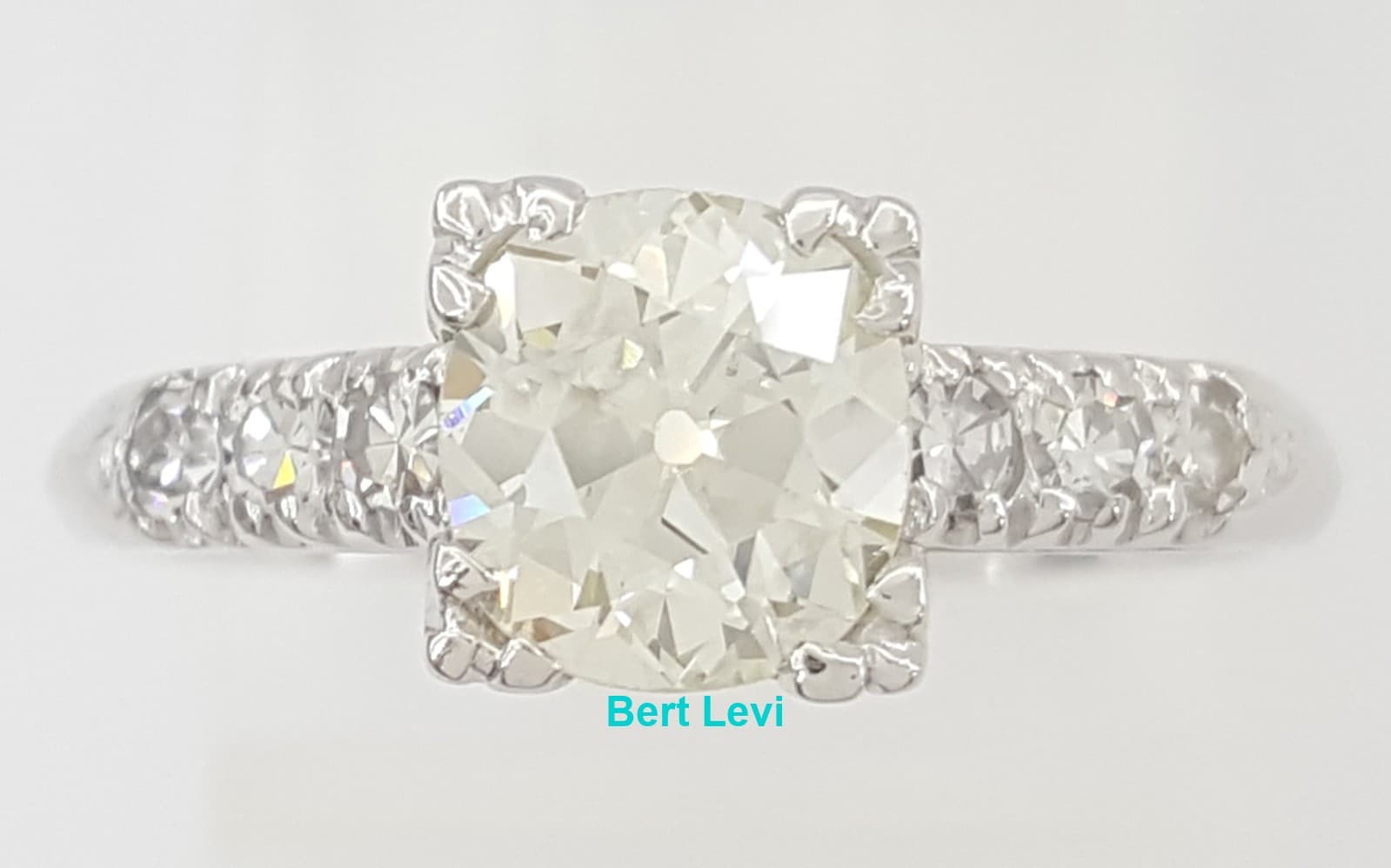 Antique Old Mine Cut Diamond Engagement Ring 1.07 ct Palladium & Platinum