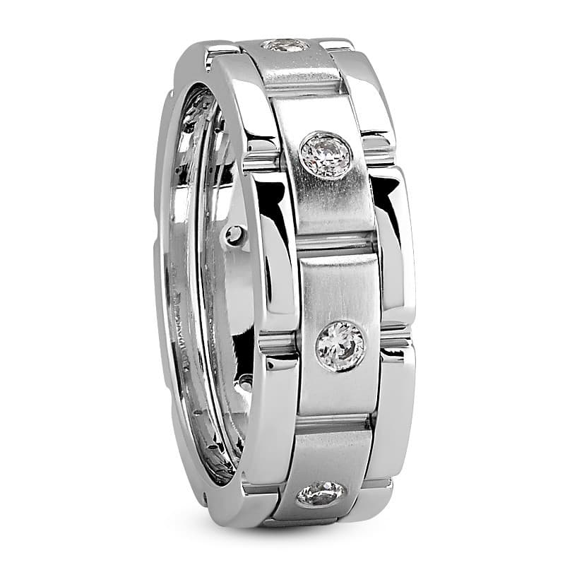 Ladies 14KT White Gold Platinum Traditional Wedding Band DB179-6.5MM-RD