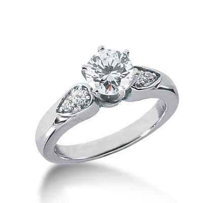 Ladies 14KT White Gold Platinum Fancy Engagement Ring ENR2758