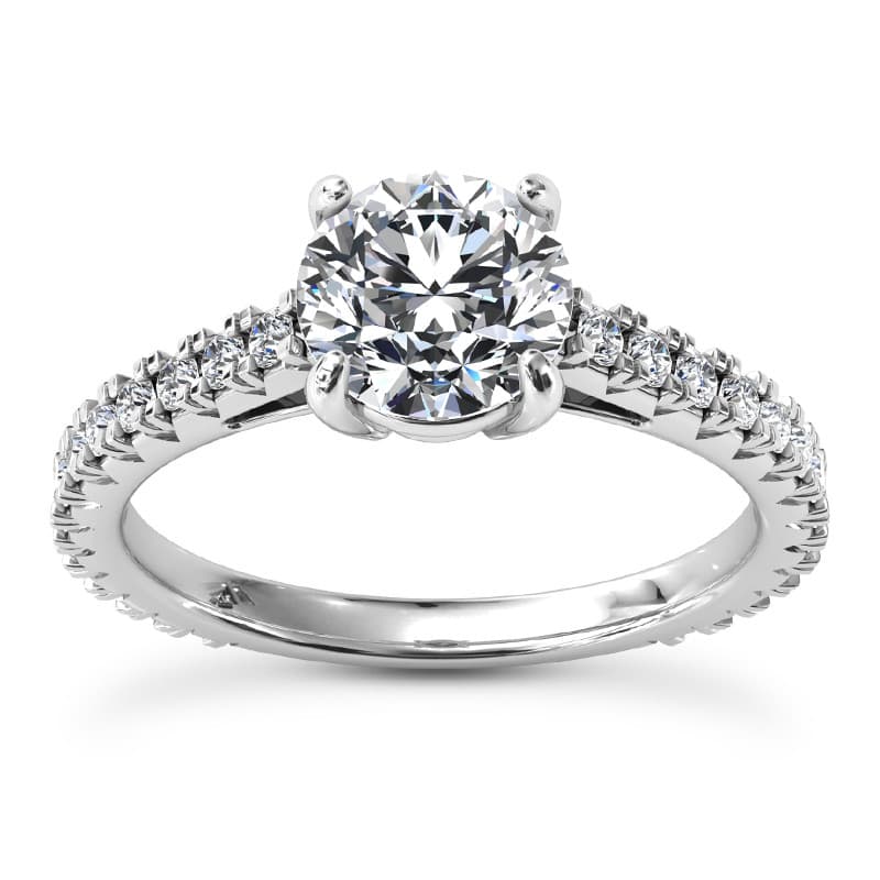 Ladies 14KT White Gold Platinum Fancy Engagement Ring ENR9414-1.5
