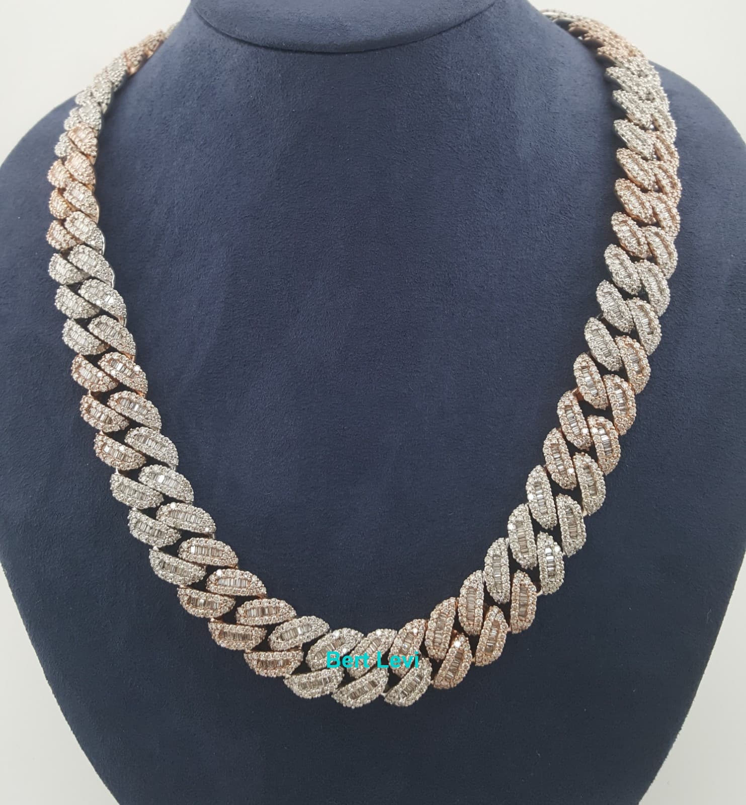 Johnny Dang Cuban Chain Diamond Necklace 40 ct 10K 2-Tone Gold 15mm 178 Grams