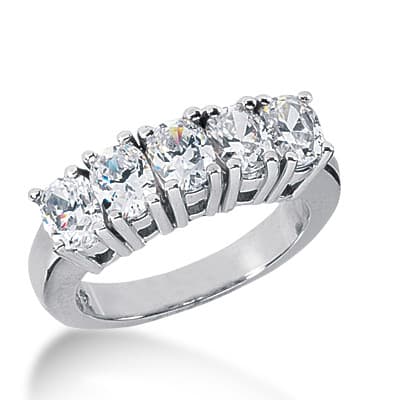 Ladies 14KT White Gold Platinum Diamond Wedding Band WB2392