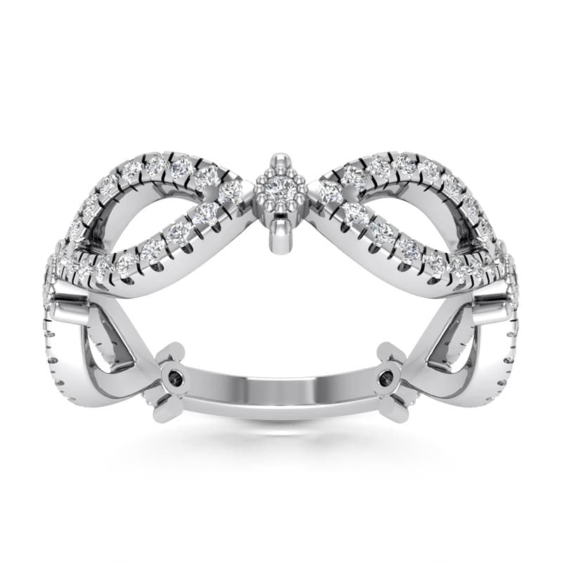 Ladies 14KT White Gold Platinum Diamond Wedding Band WB5391