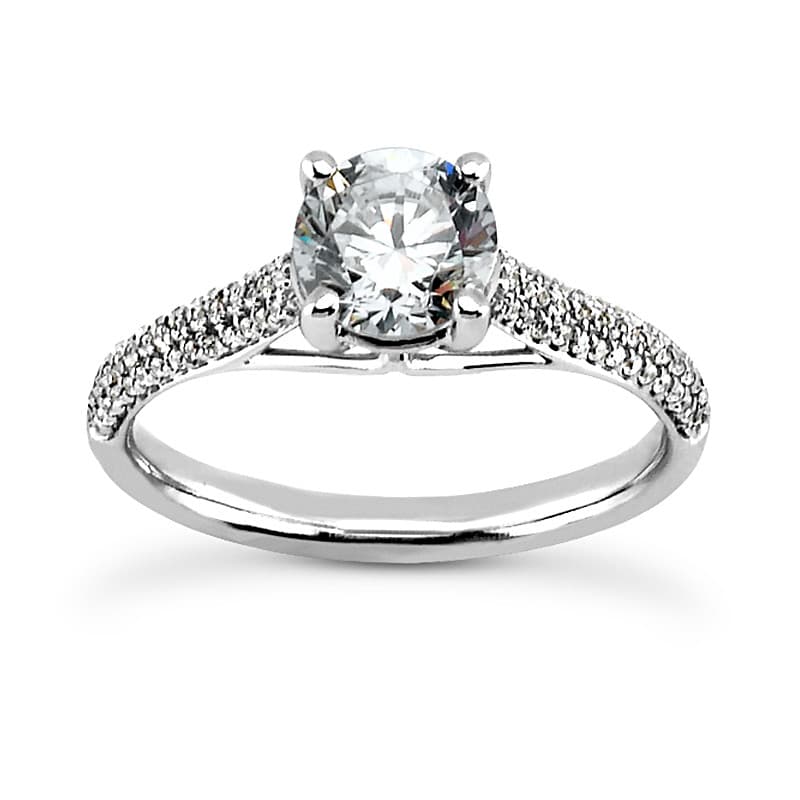 Ladies 14KT White Gold Platinum Fancy Engagement Set ENS2066-1.50-A