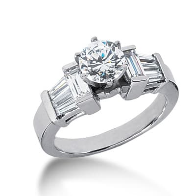 Ladies 14KT White Gold Platinum Fancy Engagement Ring ENR1853