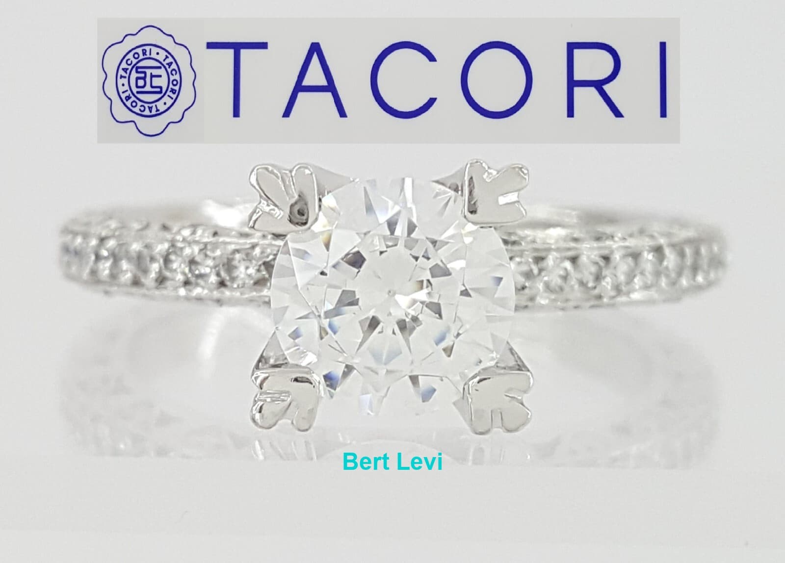 0.5 ct TACORI Crescent Platinum Semi-Mount Diamond Engagement Ring $5.6K