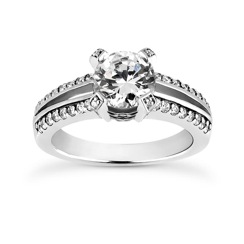 Ladies 14KT White Gold Platinum Fancy Engagement Ring ENR7190