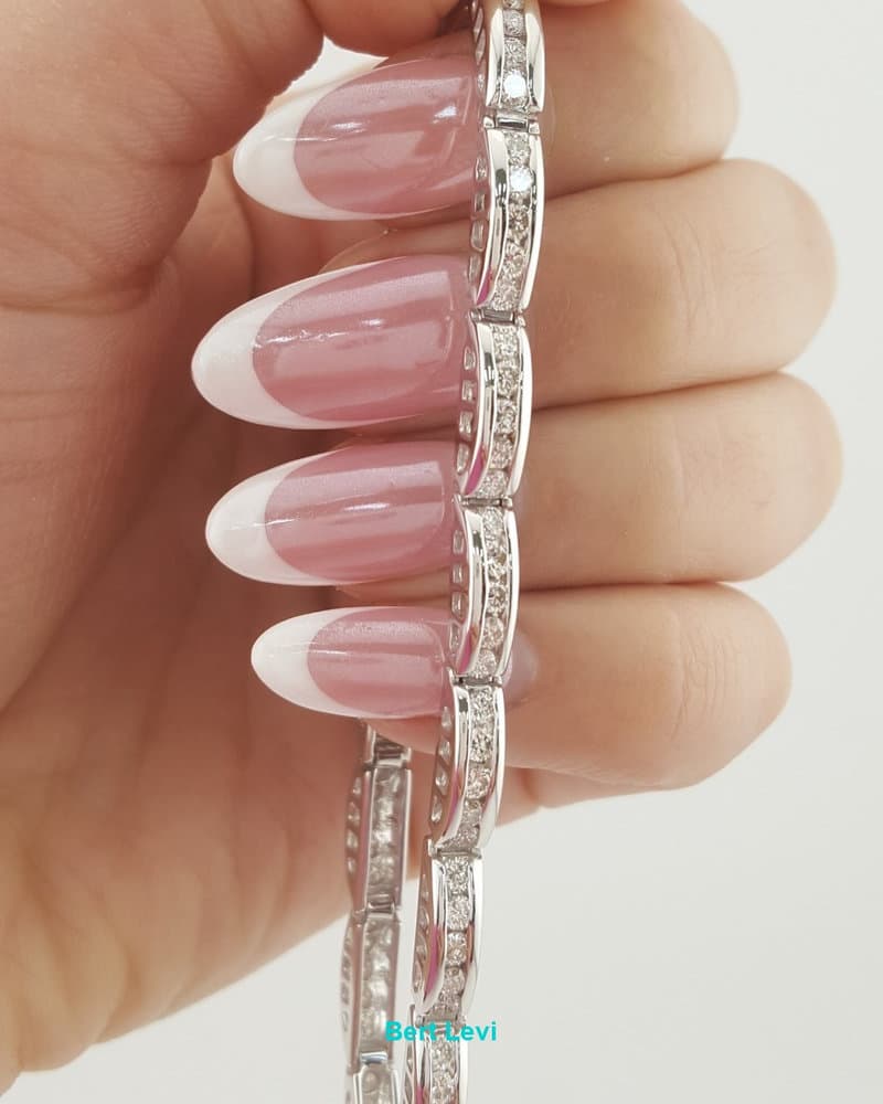 Round Diamond Channel Set Tennis Bracelet 3.2 ct 14K White Gold 7.25" Rtl $9,995