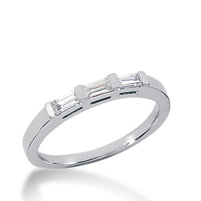Ladies 14KT White Gold Platinum Diamond Wedding Band WB2464