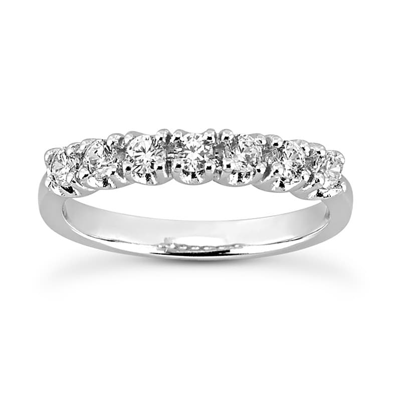 Ladies 14KT White Gold Platinum Round Diamond Wedding Band WB931