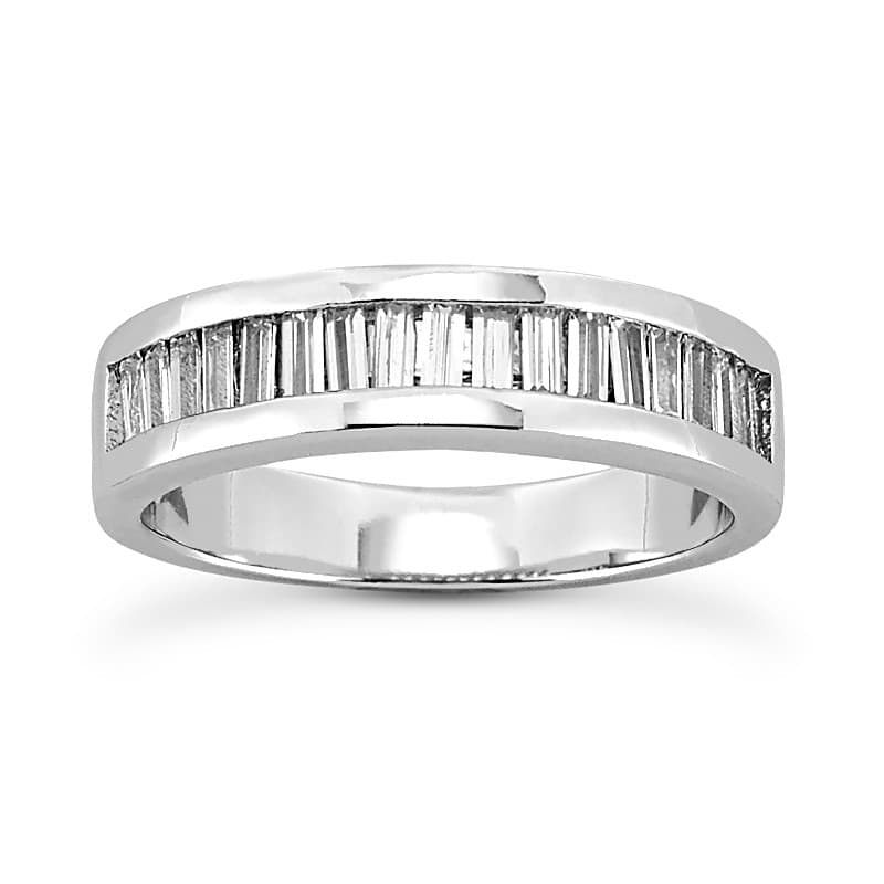 Ladies 14KT White Gold Platinum Diamond Wedding Band WB489