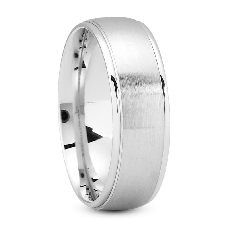 Mens 14KT White Gold Platinum Traditional Wedding Band M173
