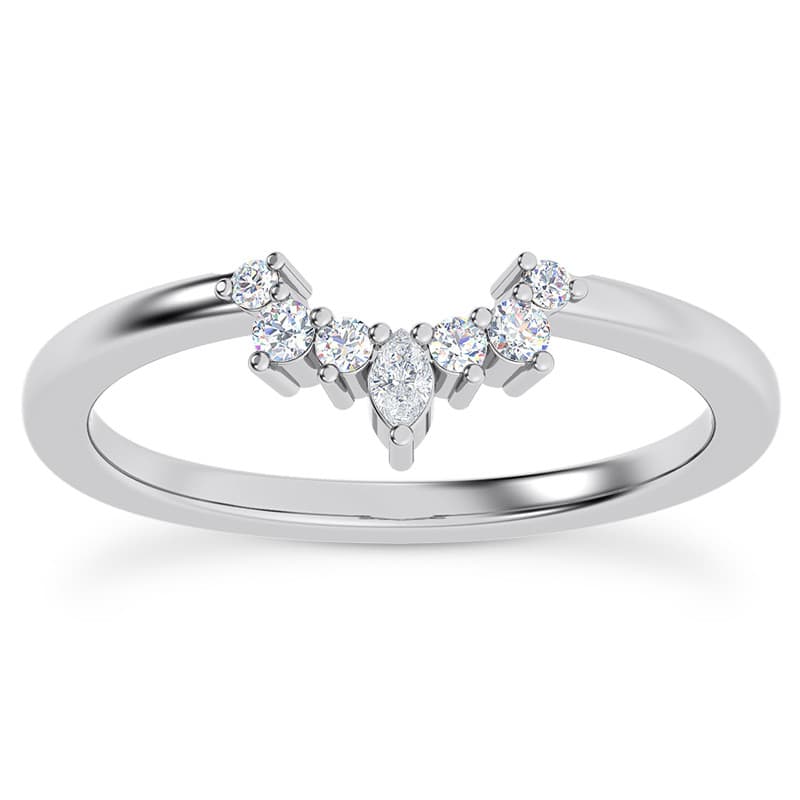 Ladies 14KT White Gold Platinum Diamond Wedding Band WB5475-4