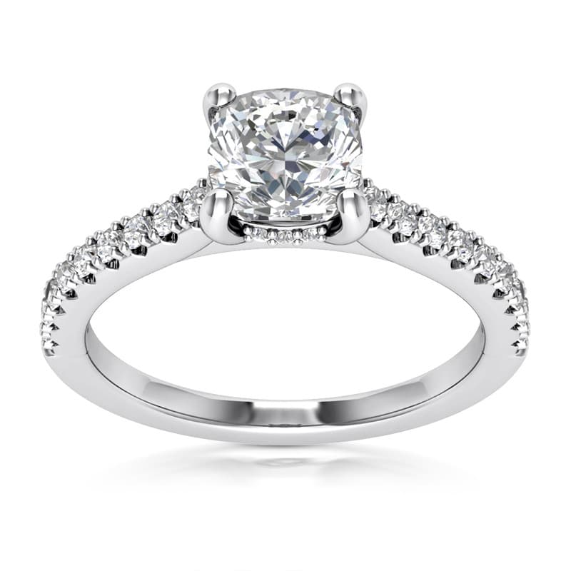 Ladies 14KT White Gold Platinum Fancy Engagement Set ENS2357-4.5X4.5-A