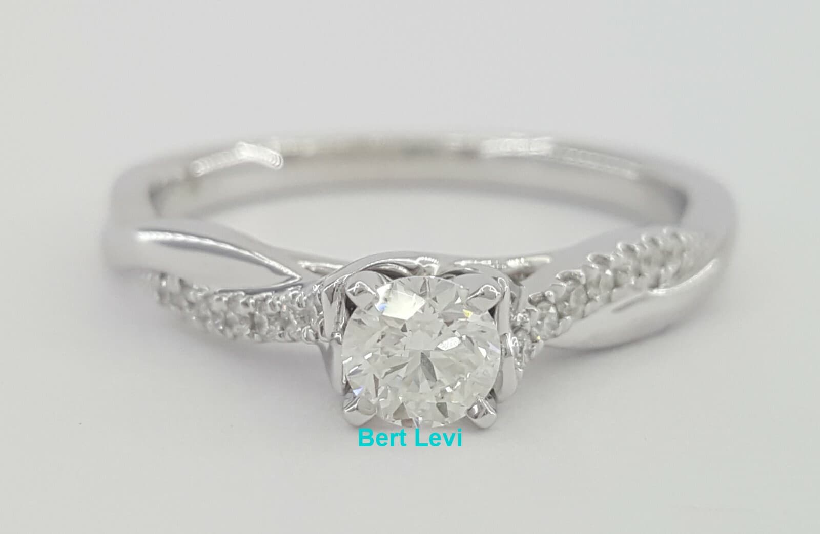 Helzberg 0.45 ct 14K Round Diamond Crossover Engagement Ring Rtl $2400