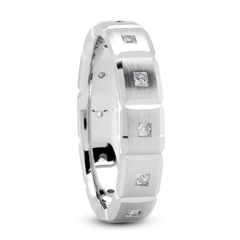 Ladies 14KT White Gold Platinum Traditional Wedding Band DBM121-5-PR