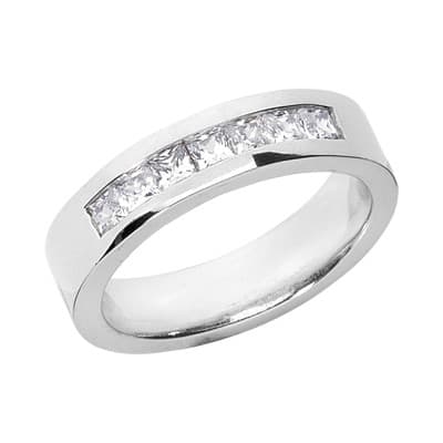 Mens 14KT White Gold Platinum Wedding Band MR1332